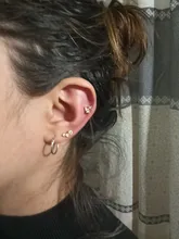 CANNER-Pendientes de plata de ley 925 para mujer, Piercing para el lóbulo de la oreja, hueso del oído, hebilla de cartílago, estilo coreano