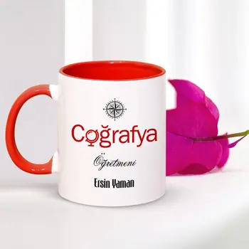 

Personalized Professional Geography Teacher Red Mug Cup
