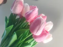 10PCS Tulip Flowers Artificial-Bouquet Wedding-Decoration Home-Garen-Decor Real-Touch
