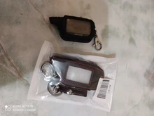 3 botones de cuero coche-estilo de cubierta para Starline B9 B6 A91 A61 Twage dos forma de sistema de alarma para coche llavero