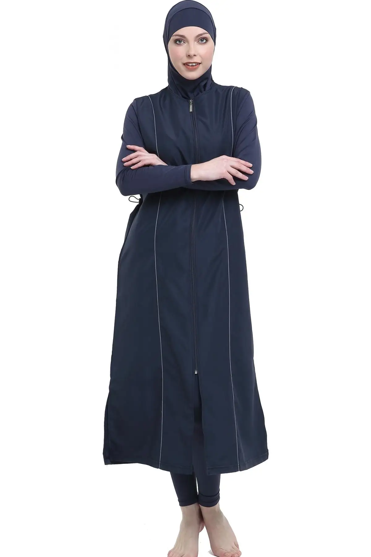Argisa 7119 окантовкой длинные купальный костюм с хиджабом S-XXL мусульманский хиджаб исламский Плавание костюм Плавание мусульманская полное покрытие