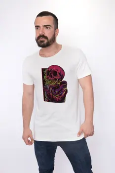 

Angemiel Wear Rock Skeleton Cotton White Men 'S T-Shirt