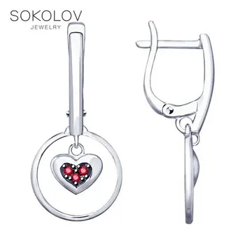 

SOKOLOV drop earrings with stones in silver fashion jewelry 925 women's male, long earrings