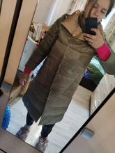 Qiaoduo-Chaqueta de plumón de pato para mujer, abrigo largo y grueso de doble cara a cuadros, Parka de talla grande para mujer, ropa ajustada