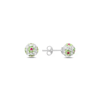 

Angemiel 925 Silver Zircon Stone Ball Earrings