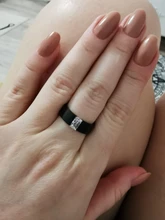 Carofeez-Anillo de piedras de imitación tipo circón para hombre y mujer, joyería negra, accesorios para amantes