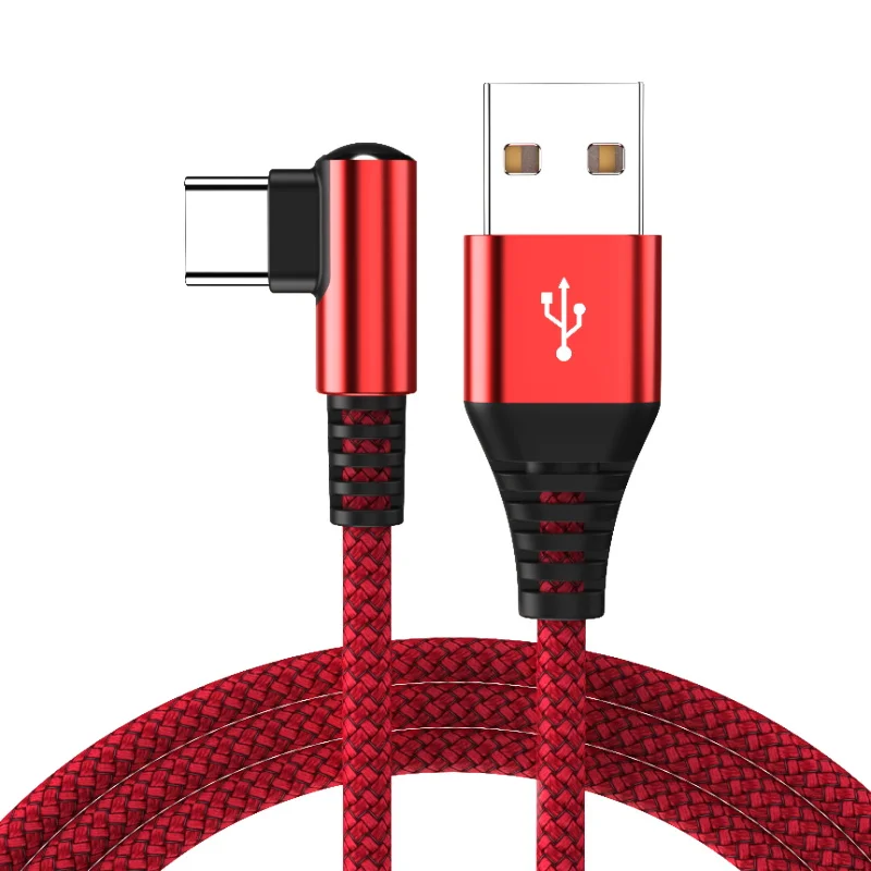 fast charging cable for android Muuto USB Type C Cable 90 Angled Fast Charging Wire For Samsung S20 10 9 iPad Pro Huawei Xiaomi iphone cord Cables