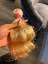 Beaufox-mechones Rubio 613 con cierre, cuerpo brasileño ondulado, 3 mechones con cierre, extensiones de cabello humano mechones Remy