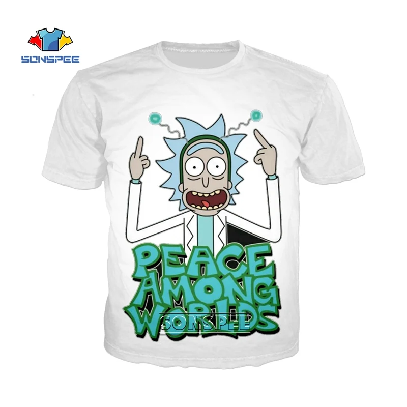 

SONSPEE Mens Ricky And Morty T-Shirts 3D Print Summer Top Fashion Casual Short Sleeve T-Shirt Women Cartoon Tee Shirts Homme