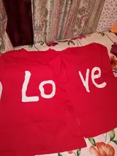 Camiseta de manga corta de algodón para parejas, ropa con corazón impreso para parejas, camiseta informal de Navidad, Top holgado de marca