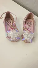 Disney-zapatos de cristal de Frozen para niñas, sandalias con nudo mariposa y tacón alto para fiesta de verano