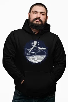 

Angemiel Wear Mountain House And Lake Black Male Hooded Sweatshirt