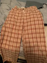 Pantalones largos sencillos Vintage a cuadros para mujer, pantalón de pierna ancha, informal, moda urbana