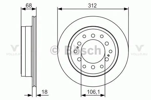 0986479s36 bosch тормозной диск задний