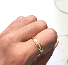 Letdiffy-anillo de boda de acero inoxidable para hombre y mujer, sortija lisa de oro, 2/4/6/8mm, joyería