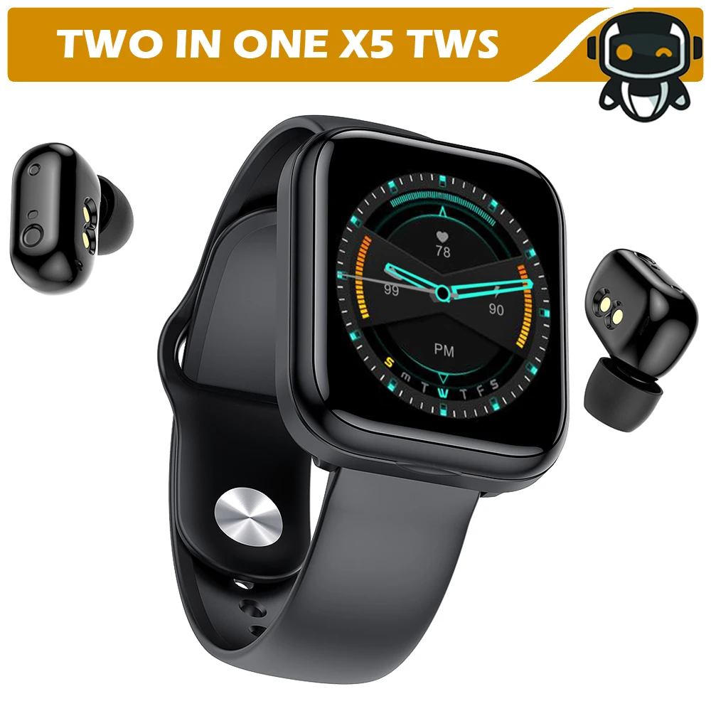 Smart Watch & Earphone X5 Pro Tws, Version Global, For Adroid Ios, Full
