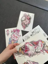 Fox-Mask Tattoos Temporary-Tattoo-Sticker Flash Body-Art-Arm Devil-Eyes Sailor Moon Japanese