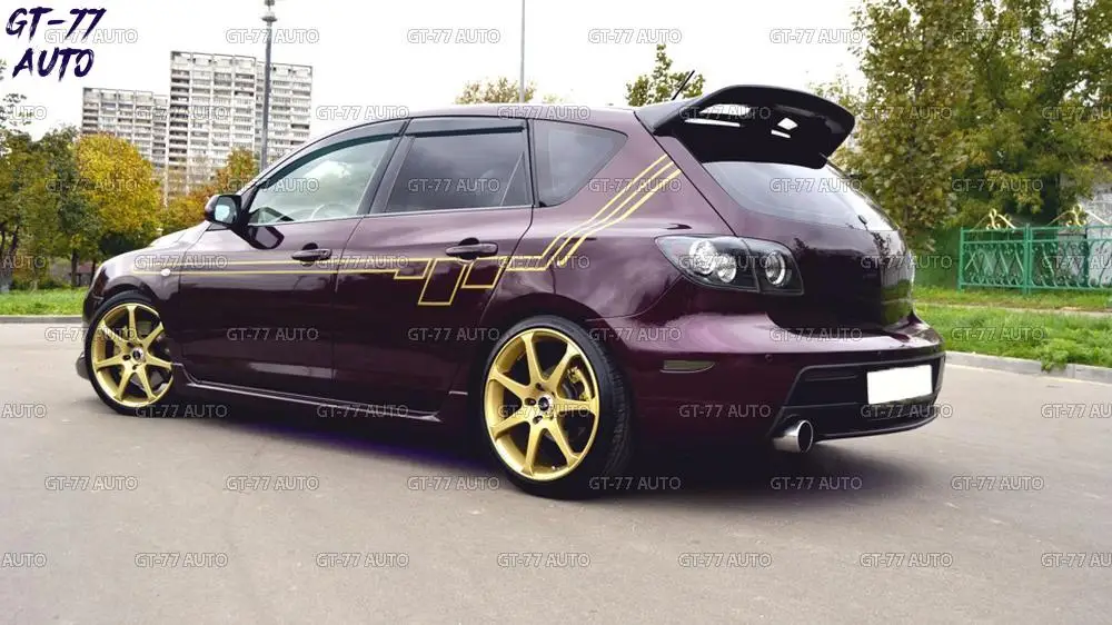 Декоративные накладки на пороги для Mazda 2003-2008 HB / SD внешний обвес 1 комплект / 2 шт спорт юбки материал ABS пластик Стайлинг тюнинг Накладка на порог