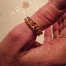 Anillo de cadena gruesa de 6mm de grosor para mujer y niña, sortija con eslabones cubanos rellenos de oro de acero inoxidable, anillo elegante