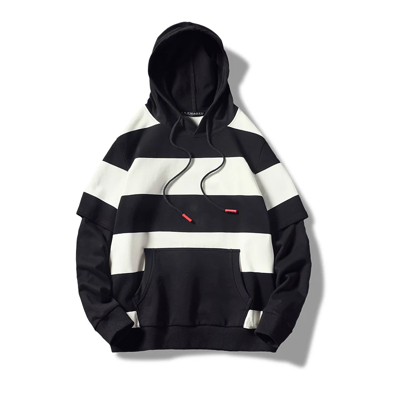 

NEESKENS Men's Cusual Harajuku Hoodies Stripe Logos Hoodies Spring Male Patchwork Sweatshirts Man Hooded Sports Streetwear Top