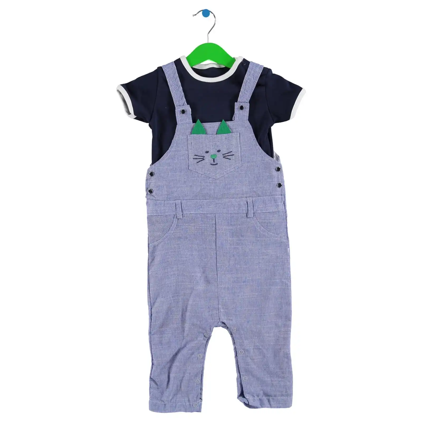 Ebebek BabyZ детский короткий комбинезон с вышивкой котенка комплект футболкой