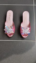 Disney-zapatos de Elsa para niñas, sandalias de cuero con dibujos animados, de princesa de Frozen, de reina de la nieve