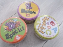 SPOT IT-Juego de cartas con caja de Metal, Enjoy It para reuniones familiares, Zoo, doble HP, rojo clásico, MLG💥2020 de alta calidad