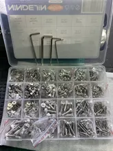 Ninejin-Juego de tornillos de cabeza hexagonal, 880 uds, M2, M3, M4, M5, acero inoxidable, hexagonal, cabezal redondo plano, surtido de Kit de tornillos