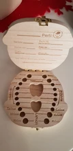 Caja de madera para dientes de bebé, organizador para guardar dientes de leche, Lanugo Umbilical, guardar recuerdos para bebés, regalos, Inglés/Español