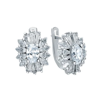 

Silver earrings with cubic zirconium sunlight sample 925