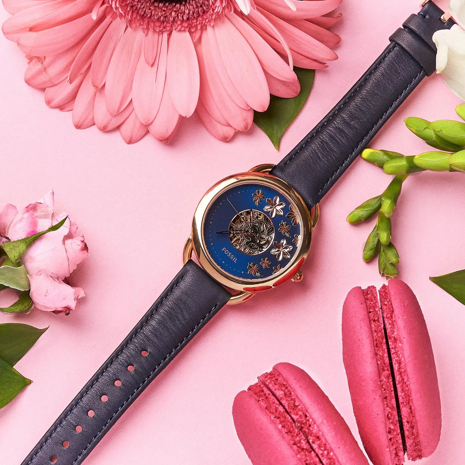 Mechanical women's wristwatch fossil 