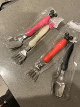 Juego de tenedor cuchara de seguridad de acero inoxidable para bebé, 2 uds., cubiertos de alimentación para niños pequeños, ratón de dibujos animados, vajilla MBG0359