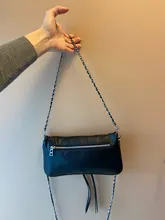 Alas decoradas bolso de un solo hombro de mujer casual moda desenfadada dos cadenas Bolsa Bandolera bolsos de cuero