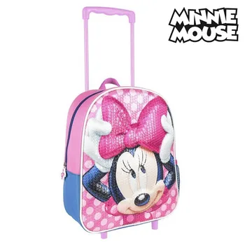 

3D School Bag with Wheels Minnie Mouse