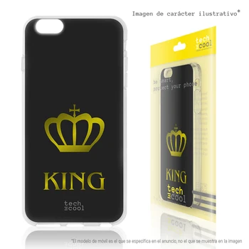 

FunnyTech®Stand case for Samsung Galaxy S6 Silicone Edge design design Crown King gold plain black background