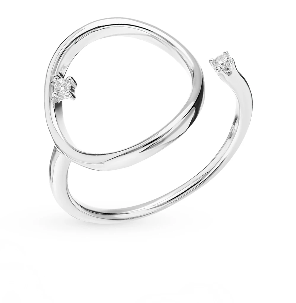 Серебряное кольцо с фианитами SUNLIGHT проба 925