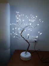 Night-Light Table-Lamp Battery-Operated Bedside Copper-Wire Tree Bedroom Home-Decoration