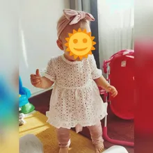 Recién Nacido chico ropa de bebé niña, Top de encaje Camiseta de manga corta pantalones 3 uds pantalones diadema traje bowknot pantalones traje 0-24M