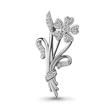 Серебряная брошь с фианитом AQUAMARINE 77349А.5