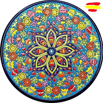 

Ceramic plate 29 cm/11.4 inch diameter - Spanish ceramic - enameled up handmade - Made in Spain - MIJASCERAMIC -