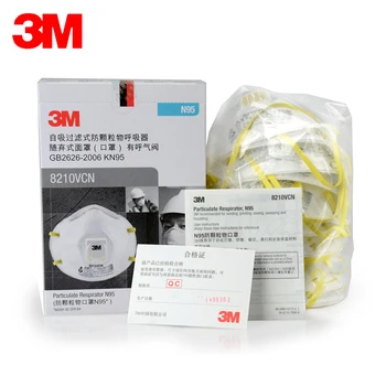 

10pcs/Box 3M 8210V KN95 Masks Coolflow Valve Particles Respirator Mask PM2.5 Dust Mask Respiratory Protection LT047