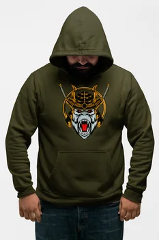 

Angemiel Wear Samurai Monkey Green Men 'S Hooded Sweatshirt