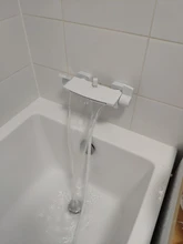 Bathroom Tub Faucet Single Handle Waterfall Spout Mixer Tap with Hand Shower Wall Mounted