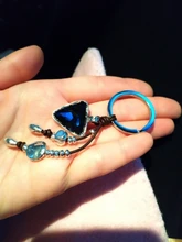 Anslow-llaveros de cristal triangulares para mujeres y niñas, Accesorios para llaveros de bolsa, amigos, LOW0014KY