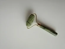 Rodillo masajeador Facial doble cabezas de piedra de Jade Estiramiento Facial manos la piel del cuerpo de relajación de belleza para delgazar piel sana, herramientas para el cuidado de