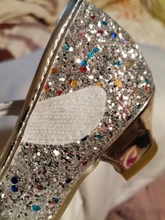 Zapatos de princesa para niñas, zapatillas con flores y brillantina para niñas pequeñas, incluye tacón alto y moño estilo mariposa, en azul, rosa y plata, talla 26-38