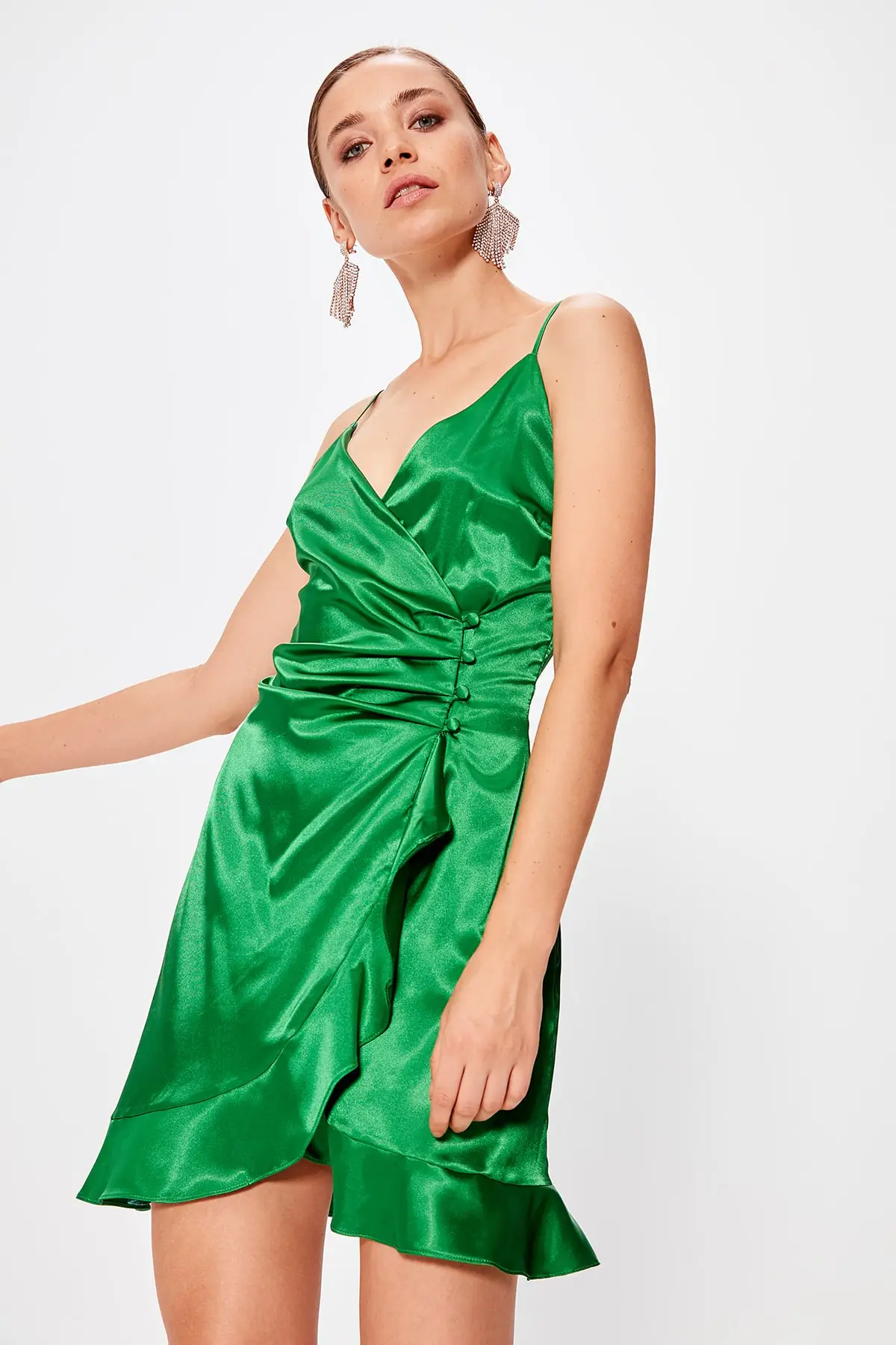 

Trendyol Green Double Breasted Collar Dress TPRSS19EL0546