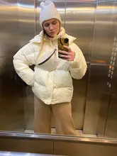 Womens Puffer Jacket Parkas Hooded-Coat Outwear Harajuku Korean-Fashion Winter