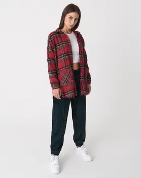 

New Arrival Women Vintage Oversized Pure Cotton Flannel Shirt Female Plaid Soft Comfortable Casual Long Sleeved