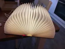 Table-Lamp Desk Led-Book Night-Light Wooden Magnetic Home-Decoration Foldable Creative